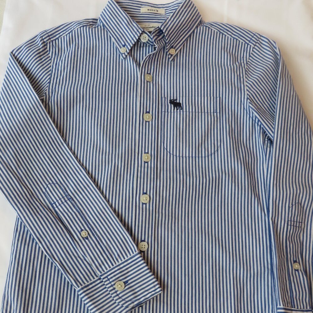 Abercrombie Kids Button Down | Pinstripe |  Blue | Size XXS